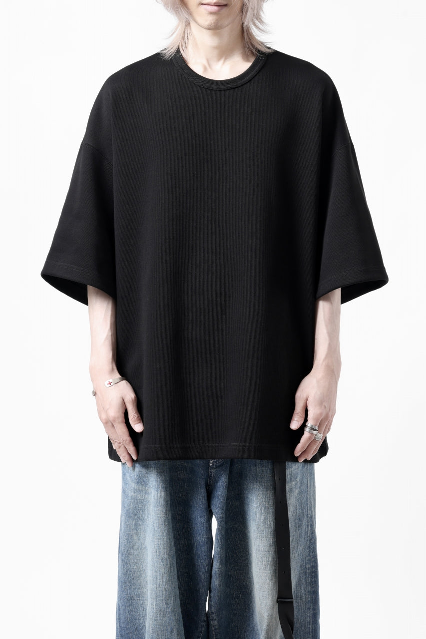 N/07 OVER SIZE TOP / RIBBED CARDBOARD KNIT JERSEY (BLACK)