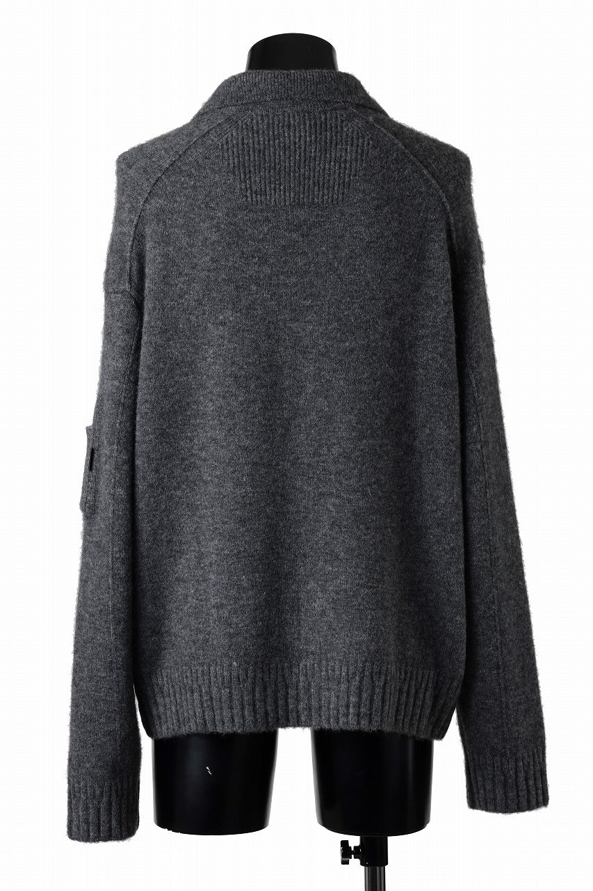 Juun.J Button Collar Cardigan (GREY)