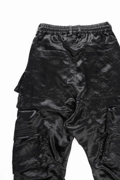 画像をギャラリービューアに読み込む, A.F ARTEFACT SATIN DROPCROTCH CARGO PANTS (BLACK)