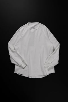 画像をギャラリービューアに読み込む, sus-sous raglan L/S tee / dyed &amp; damaged waffle 3/4 Cotton Linen (WHITE)
