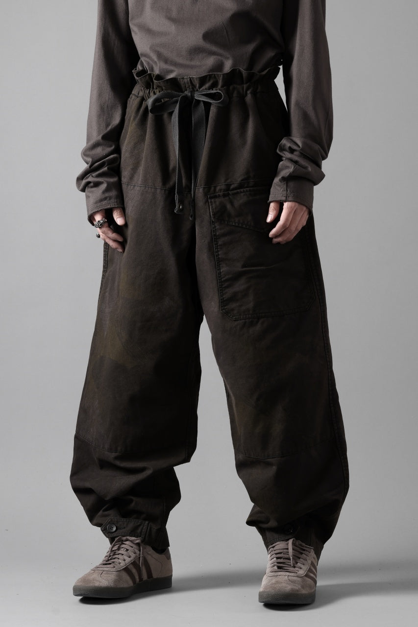 sus-sous limited trousers MK-0 / british military cotton (CAMOUFLAGE / sumi dyed)