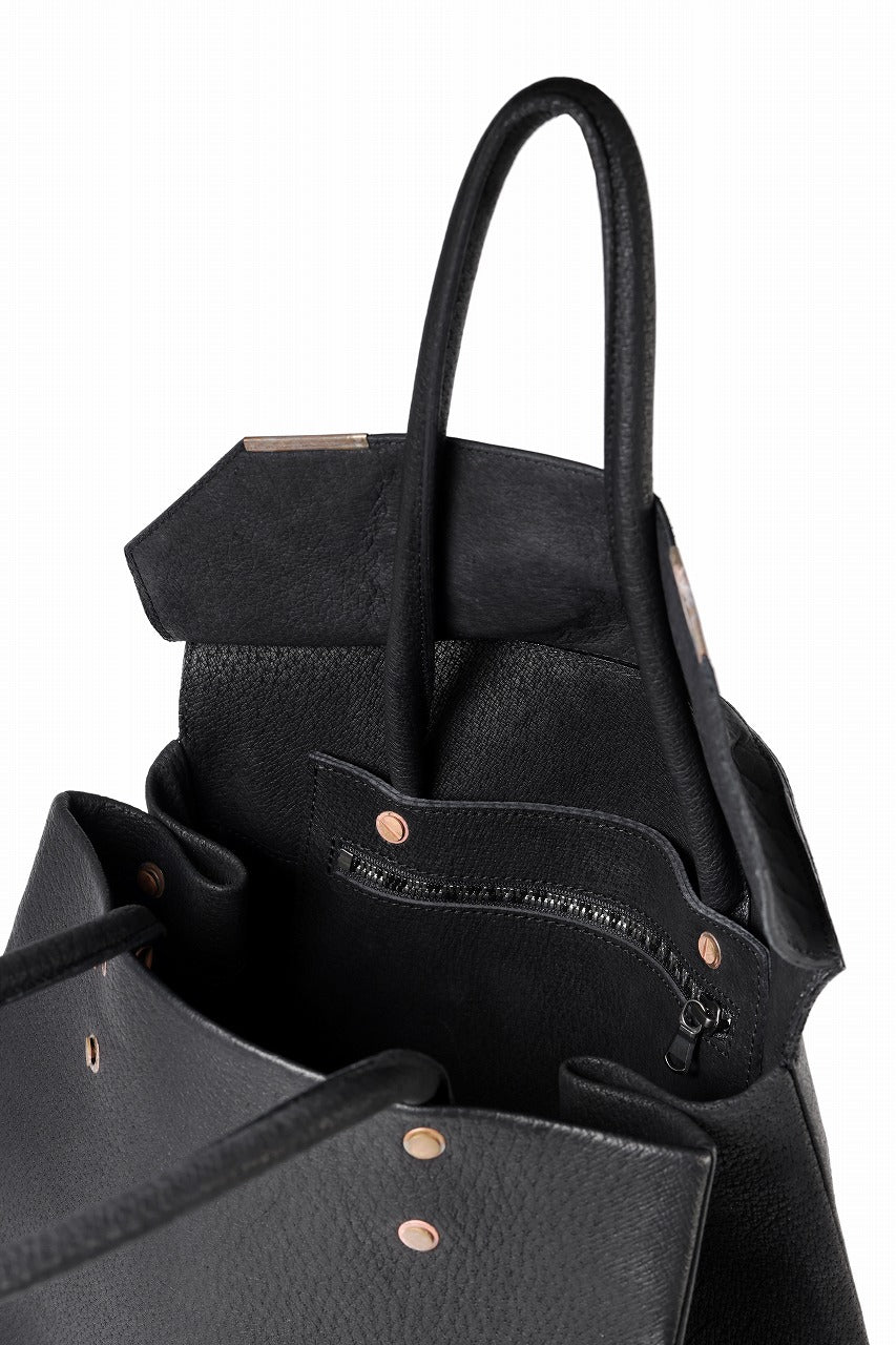 画像をギャラリービューアに読み込む, ierib exclusive TYPE-Ⅱ Bark Bag 30 / Wild Boar + Waxed Horse Butt Leather (BLACK)