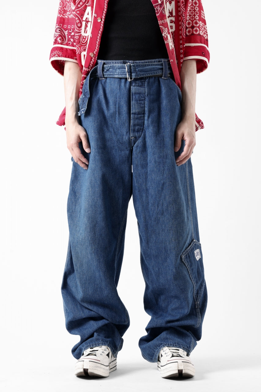 画像をギャラリービューアに読み込む, CHANGES REMAKE PAINTER DENIM PANTS with APRON PARTS (INDIGO #B)