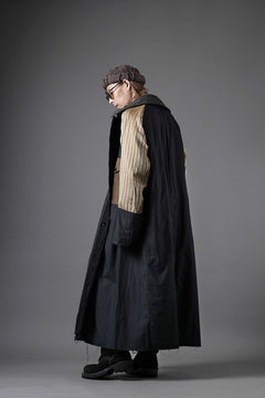 画像をギャラリービューアに読み込む, KLASICA AVOIR Ⅱ CUT OFF MAC COAT / IRREGULAR STRIPED ROUGH TWEED (BLACK)