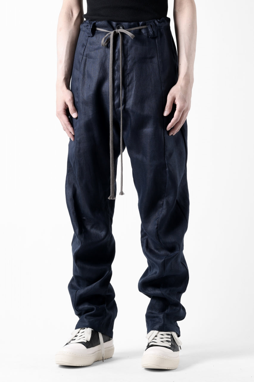 A.F ARTEFACT CURVED LONG PANTS / LINEN TWILL (NAVY)