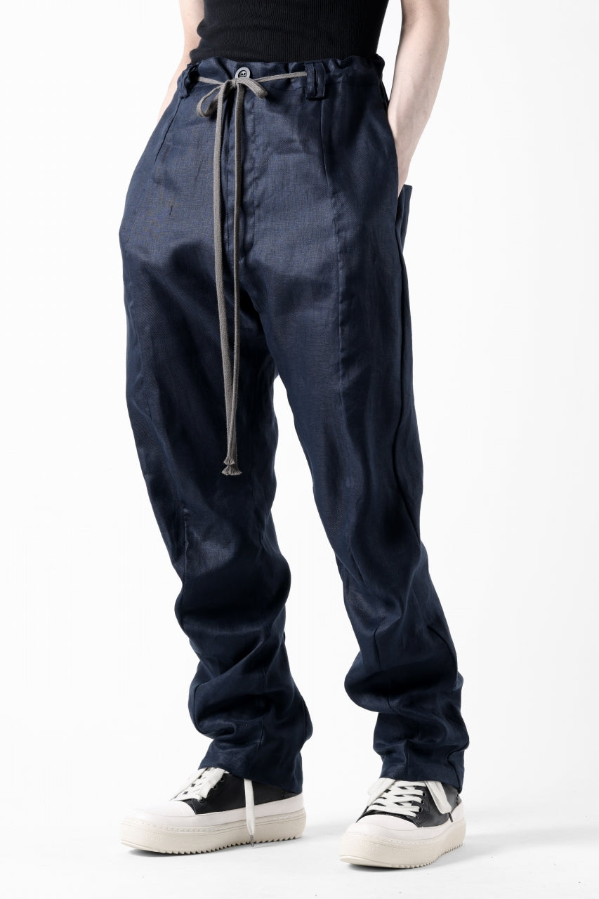 A.F ARTEFACT CURVED LONG PANTS / LINEN TWILL (NAVY)