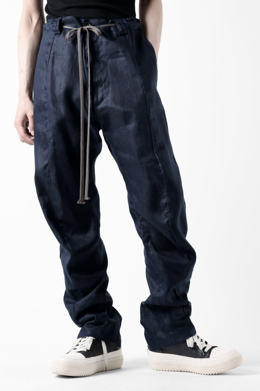 A.F ARTEFACT CURVED LONG PANTS / LINEN TWILL (NAVY)