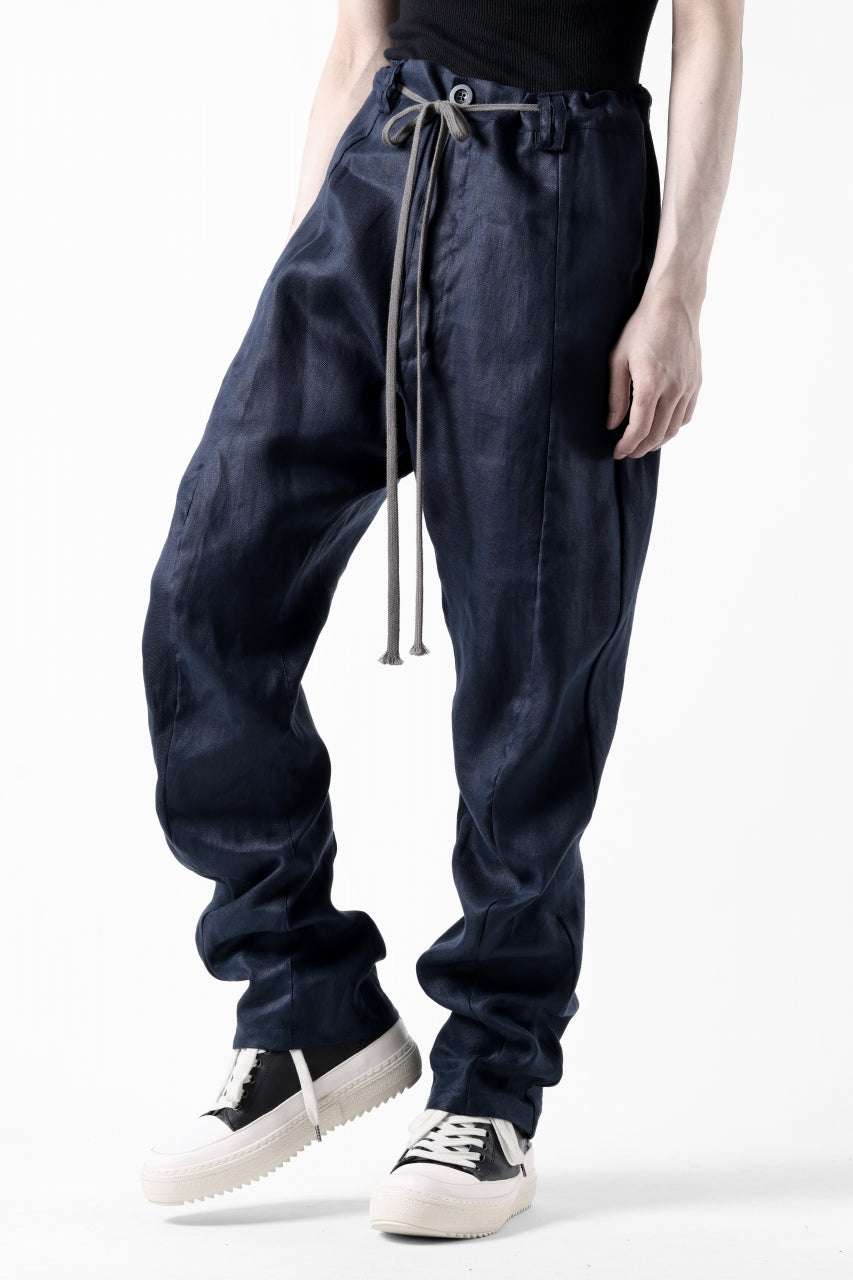 A.F ARTEFACT CURVED LONG PANTS / LINEN TWILL (NAVY)