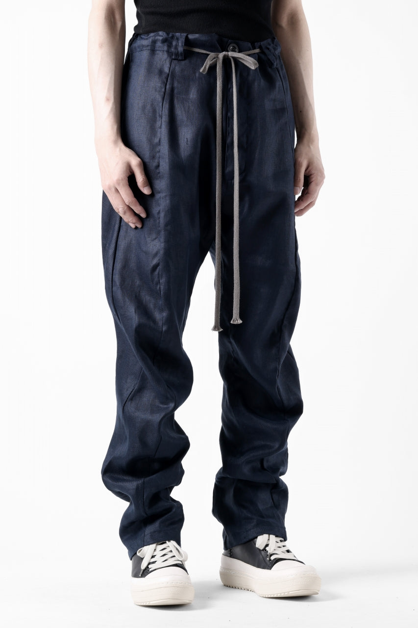 A.F ARTEFACT CURVED LONG PANTS / LINEN TWILL (NAVY)