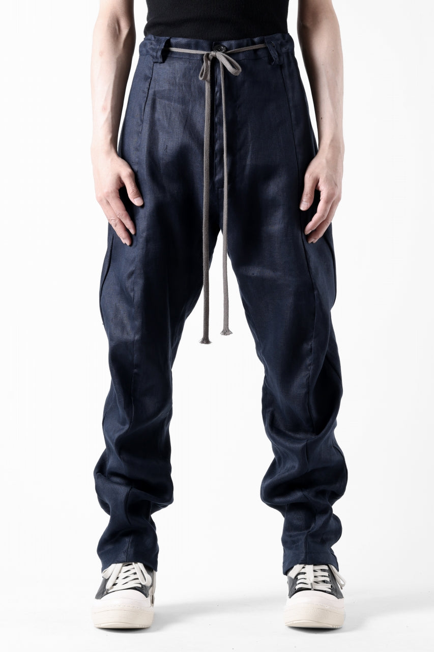 A.F ARTEFACT CURVED LONG PANTS / LINEN TWILL (NAVY)