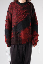 Load image into Gallery viewer, ISABEL BENENATO Mohair Crew-Neck Sweater with Loose Threads (BLACK/RED)