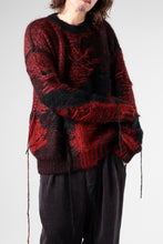 Load image into Gallery viewer, ISABEL BENENATO Mohair Crew-Neck Sweater with Loose Threads (BLACK/RED)