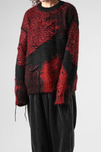 Load image into Gallery viewer, ISABEL BENENATO Mohair Crew-Neck Sweater with Loose Threads (BLACK/RED)