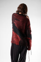 Load image into Gallery viewer, ISABEL BENENATO Mohair Crew-Neck Sweater with Loose Threads (BLACK/RED)