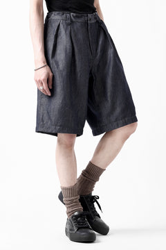 画像をギャラリービューアに読み込む, CAPERTICA 2-TUCK WIDE SHORTS / WASHABLE WOOL x LINEN GABARDINE (DARK NAVY)