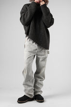 Load image into Gallery viewer, ISABEL BENENATO Wool Turtle-Neck Sweater width A Relaxed Fit and Asymmetrical Fringed Hem (GRAPHITE)