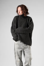 Load image into Gallery viewer, ISABEL BENENATO Wool Turtle-Neck Sweater width A Relaxed Fit and Asymmetrical Fringed Hem (GRAPHITE)