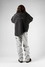 Load image into Gallery viewer, ISABEL BENENATO Wool Turtle-Neck Sweater width A Relaxed Fit and Asymmetrical Fringed Hem (GRAPHITE)