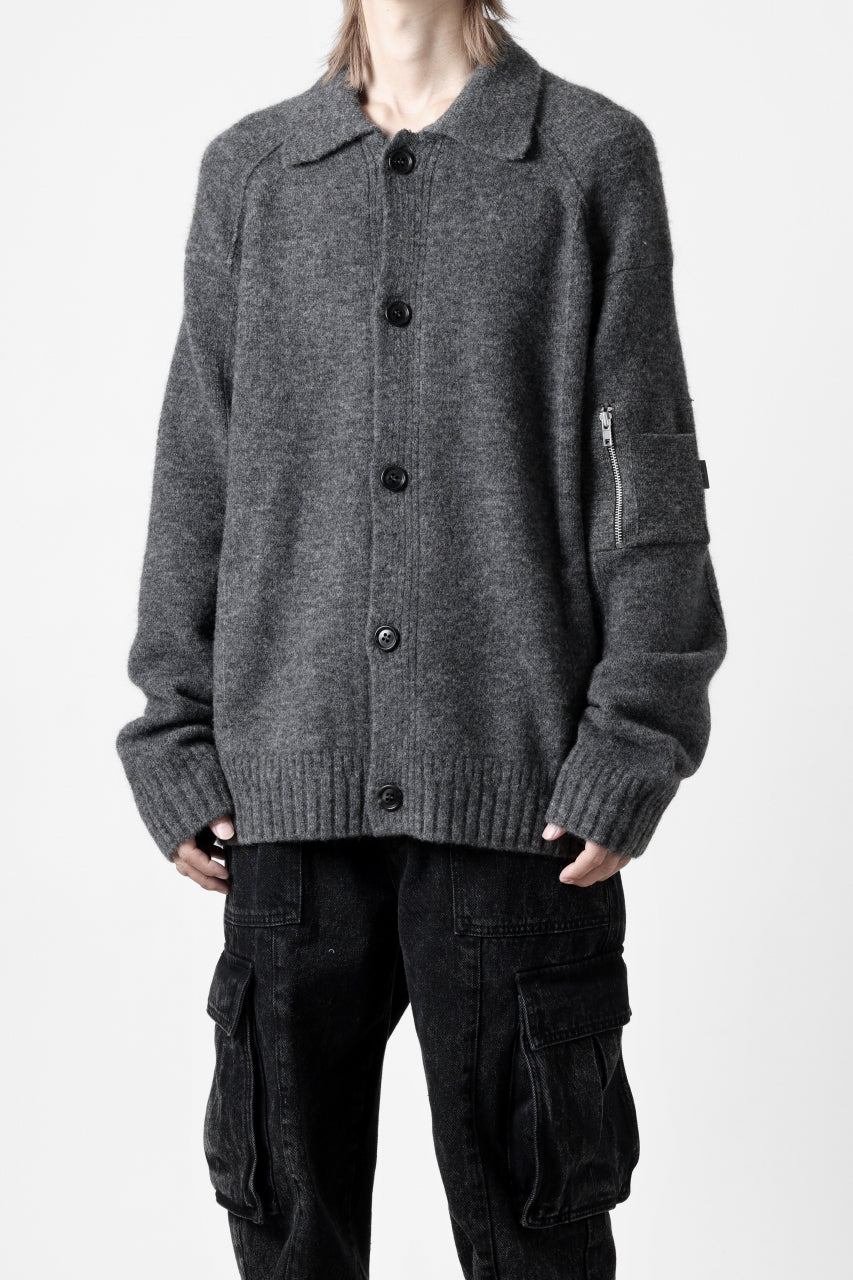 画像をギャラリービューアに読み込む, Juun.J Button Collar Cardigan (GREY)