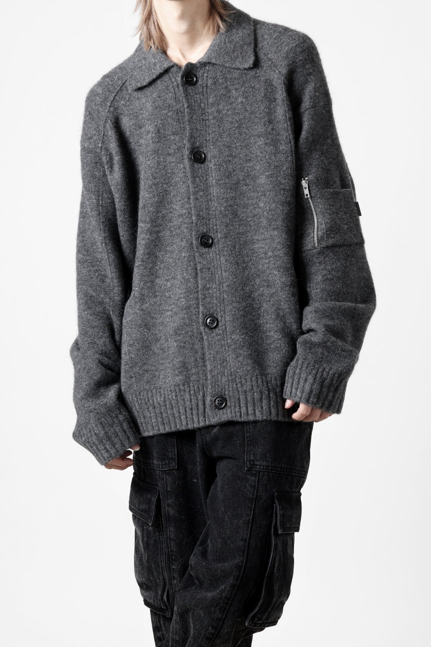 Juun.J Button Collar Cardigan (GREY)