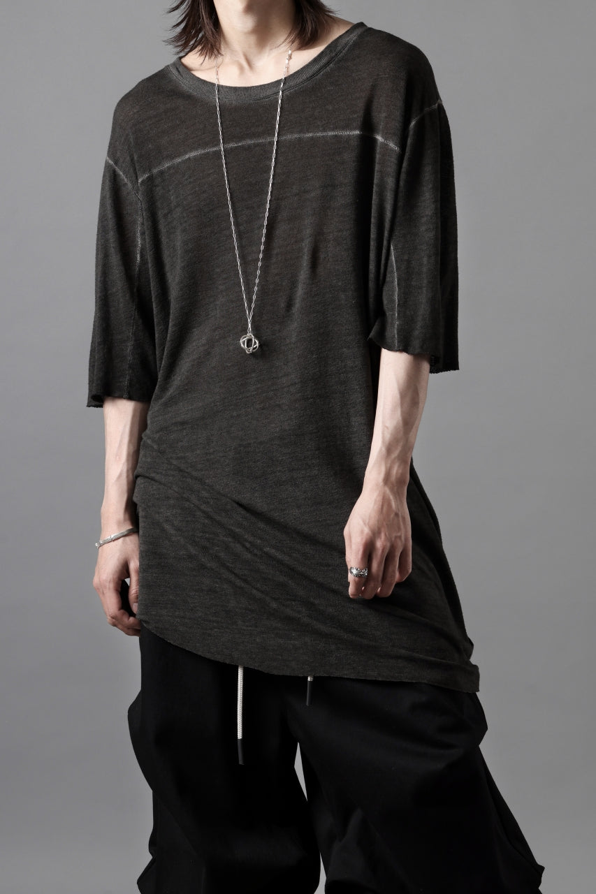 画像をギャラリービューアに読み込む, thom/krom SMOOTH FIT T-SHIRT / VISCOSE LINEN JERSEY (BLACK OIL)