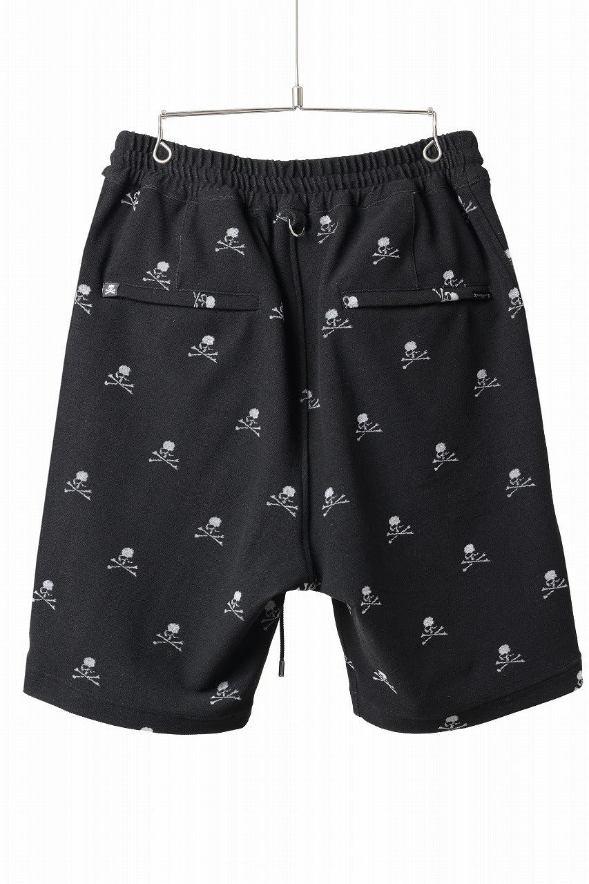 mastermind JAPAN SKULL MONOGRAM PILE SHORTS / REGULAR FIT (BLACK)