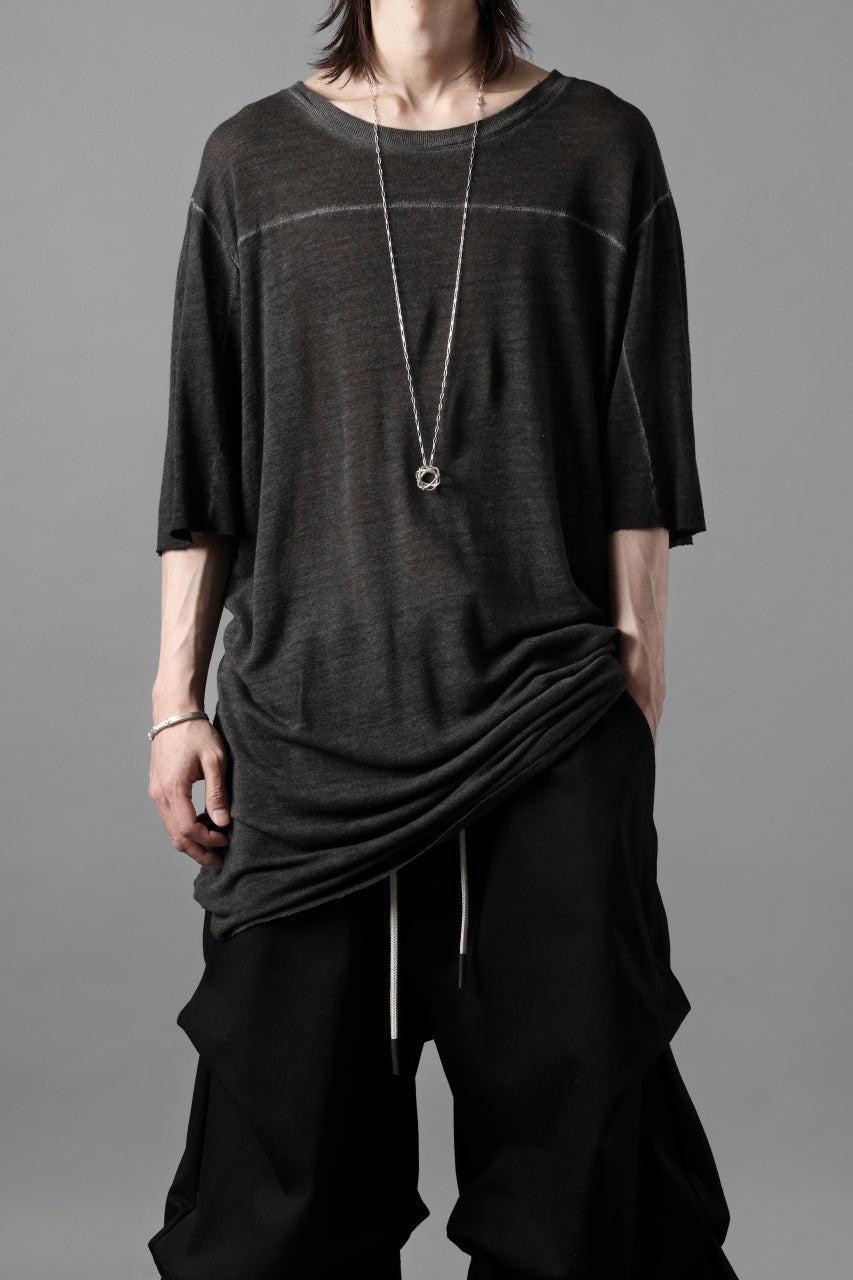 画像をギャラリービューアに読み込む, thom/krom SMOOTH FIT T-SHIRT / VISCOSE LINEN JERSEY (BLACK OIL)