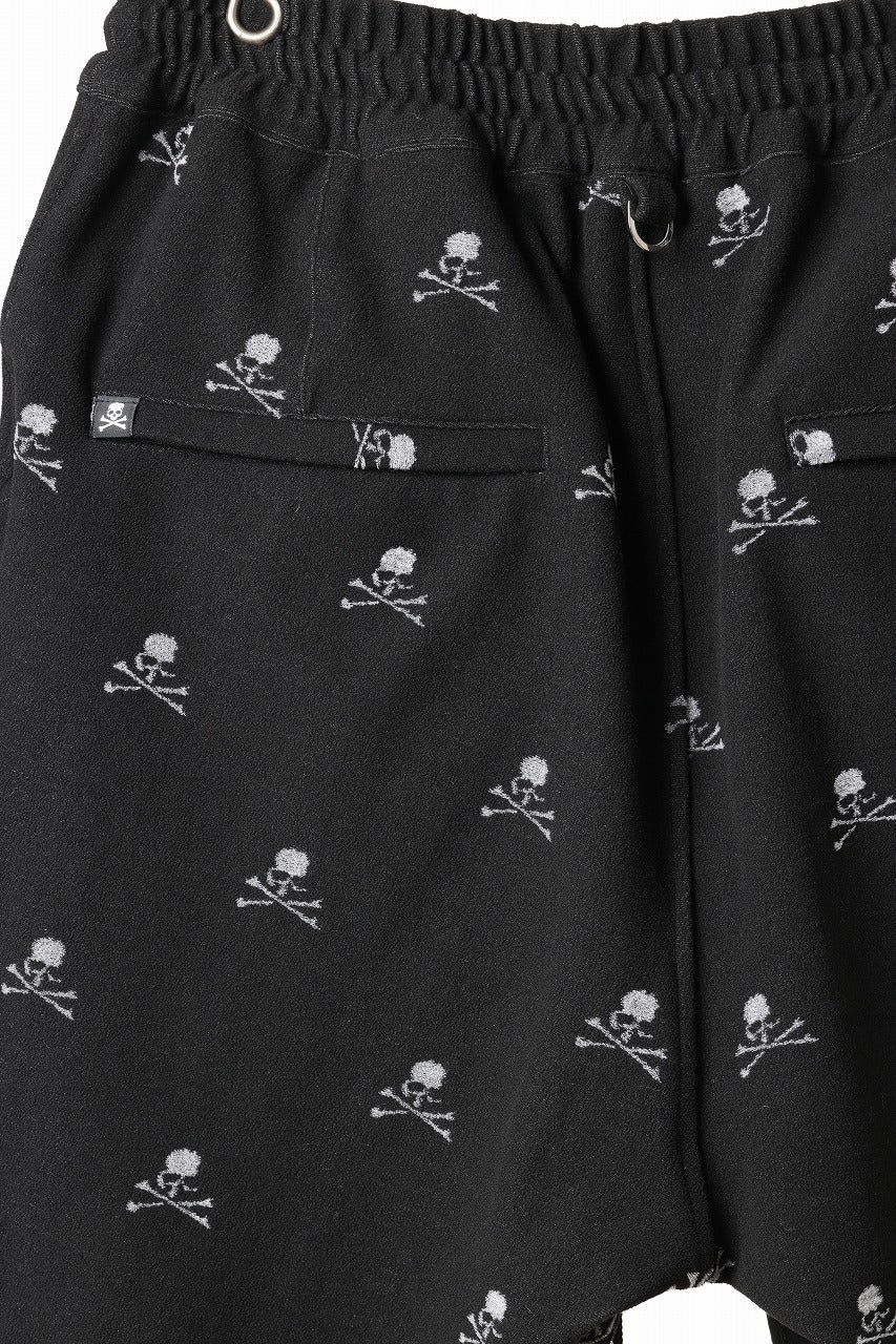 mastermind JAPAN SKULL MONOGRAM PILE SHORTS / REGULAR FIT (BLACK)