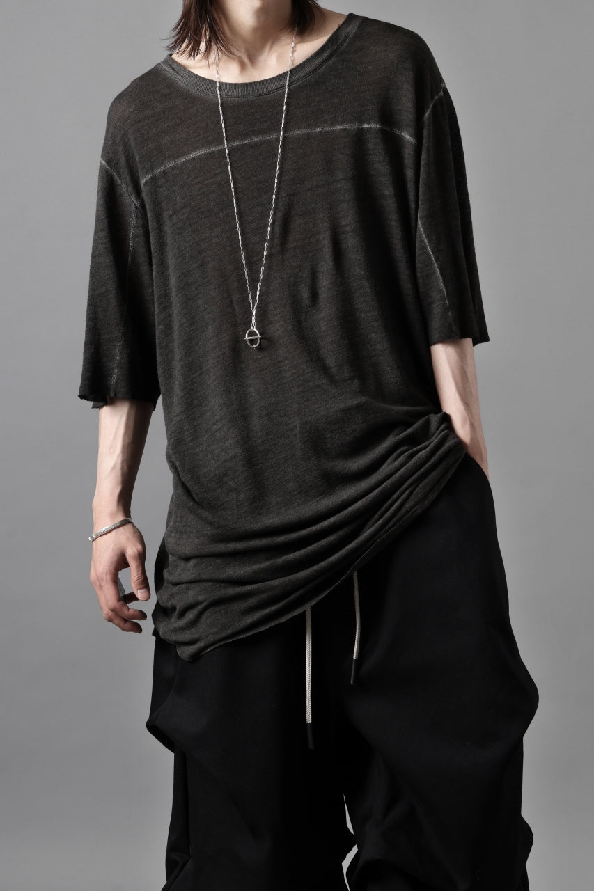 画像をギャラリービューアに読み込む, thom/krom SMOOTH FIT T-SHIRT / VISCOSE LINEN JERSEY (BLACK OIL)