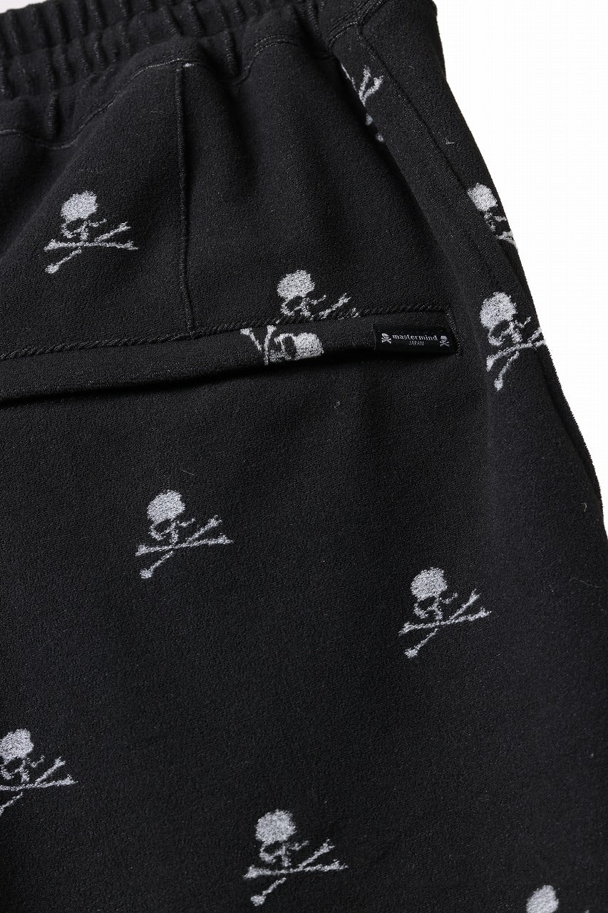 mastermind JAPAN SKULL MONOGRAM PILE SHORTS / REGULAR FIT (BLACK)