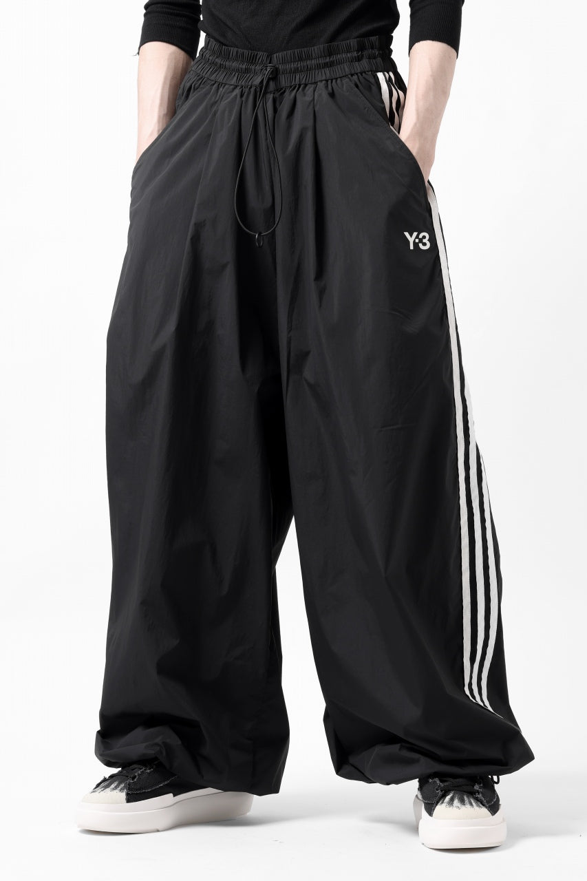 画像をギャラリービューアに読み込む, Y-3 Yohji Yamamoto THREE STRIPES SUPER WIDE PANTS / SILKY NYLON (BLACK)