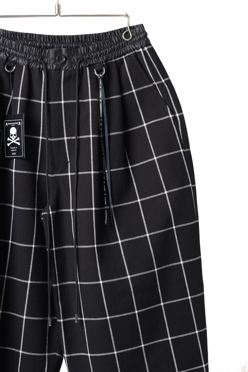 mastermind JAPAN WIDE TAPERED PLAID TROUSERS (BLACK x WHITE)