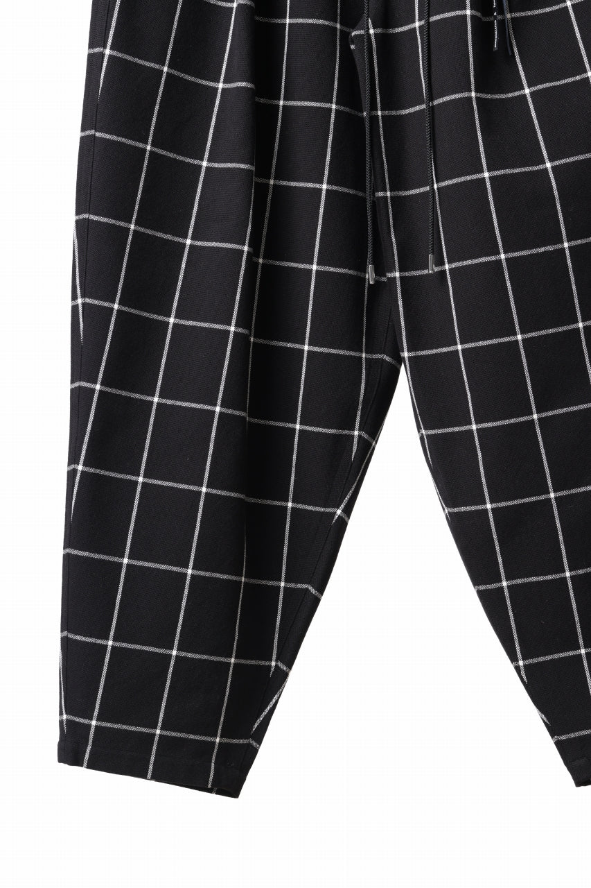 mastermind JAPAN WIDE TAPERED PLAID TROUSERS (BLACK x WHITE)