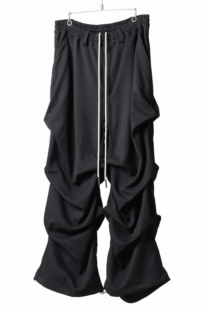 画像をギャラリービューアに読み込む, A.F ARTEFACT EXTREME WIDE BAGGY PANTS / SERGE TWILL (BLACK)