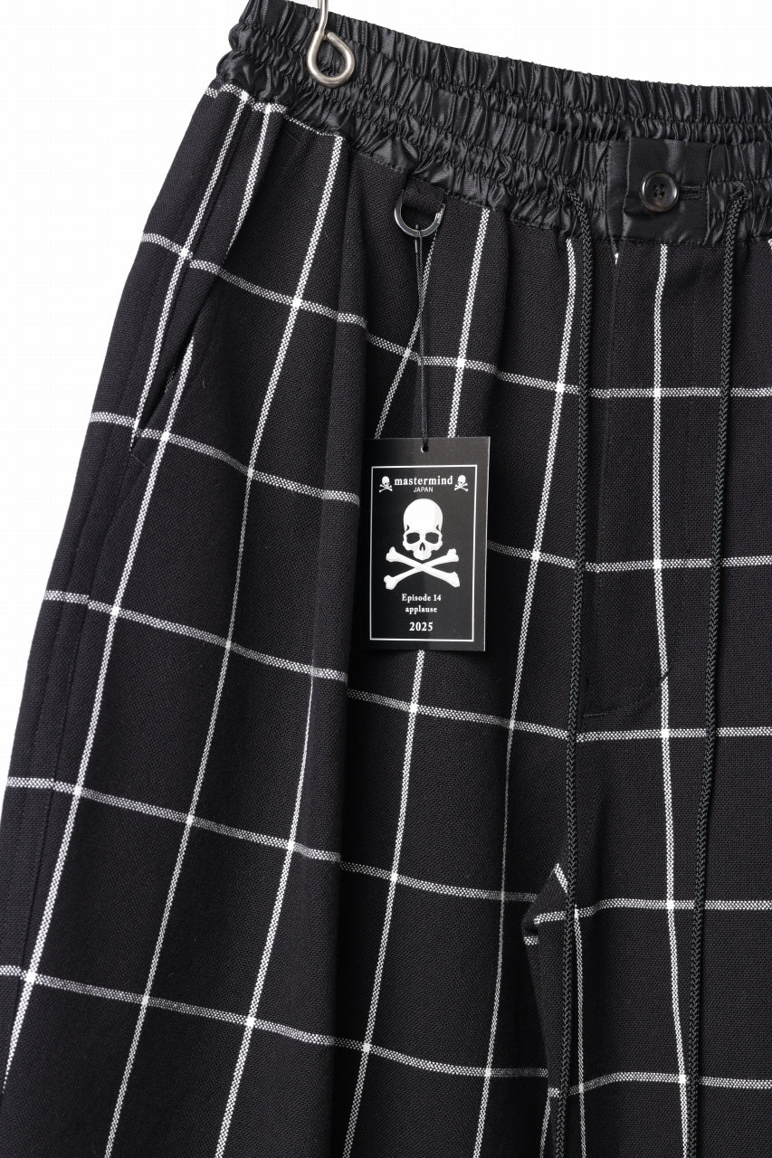 mastermind JAPAN WIDE TAPERED PLAID TROUSERS (BLACK x WHITE)