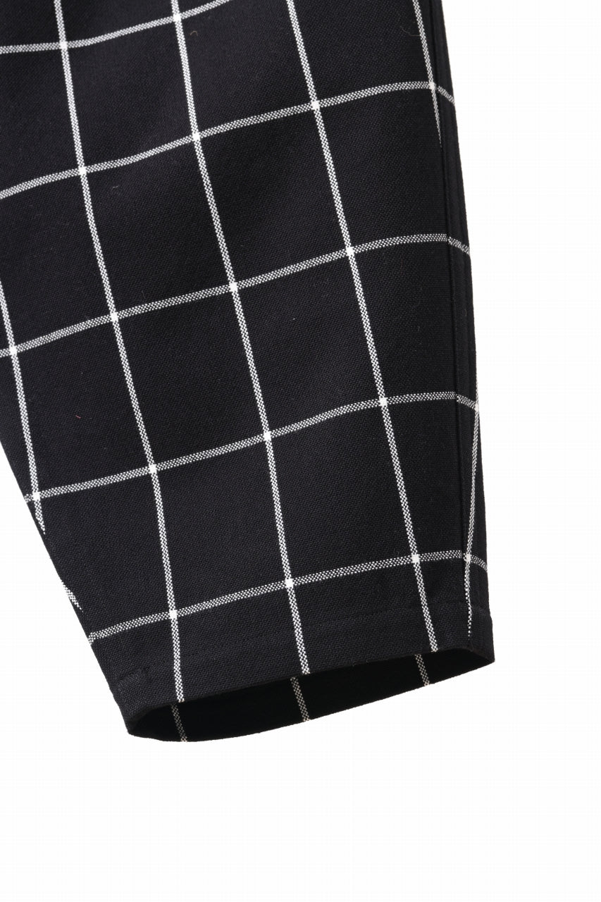 mastermind JAPAN WIDE TAPERED PLAID TROUSERS (BLACK x WHITE)