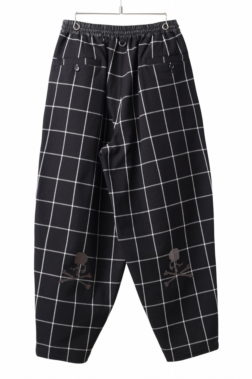 mastermind JAPAN WIDE TAPERED PLAID TROUSERS (BLACK x WHITE)