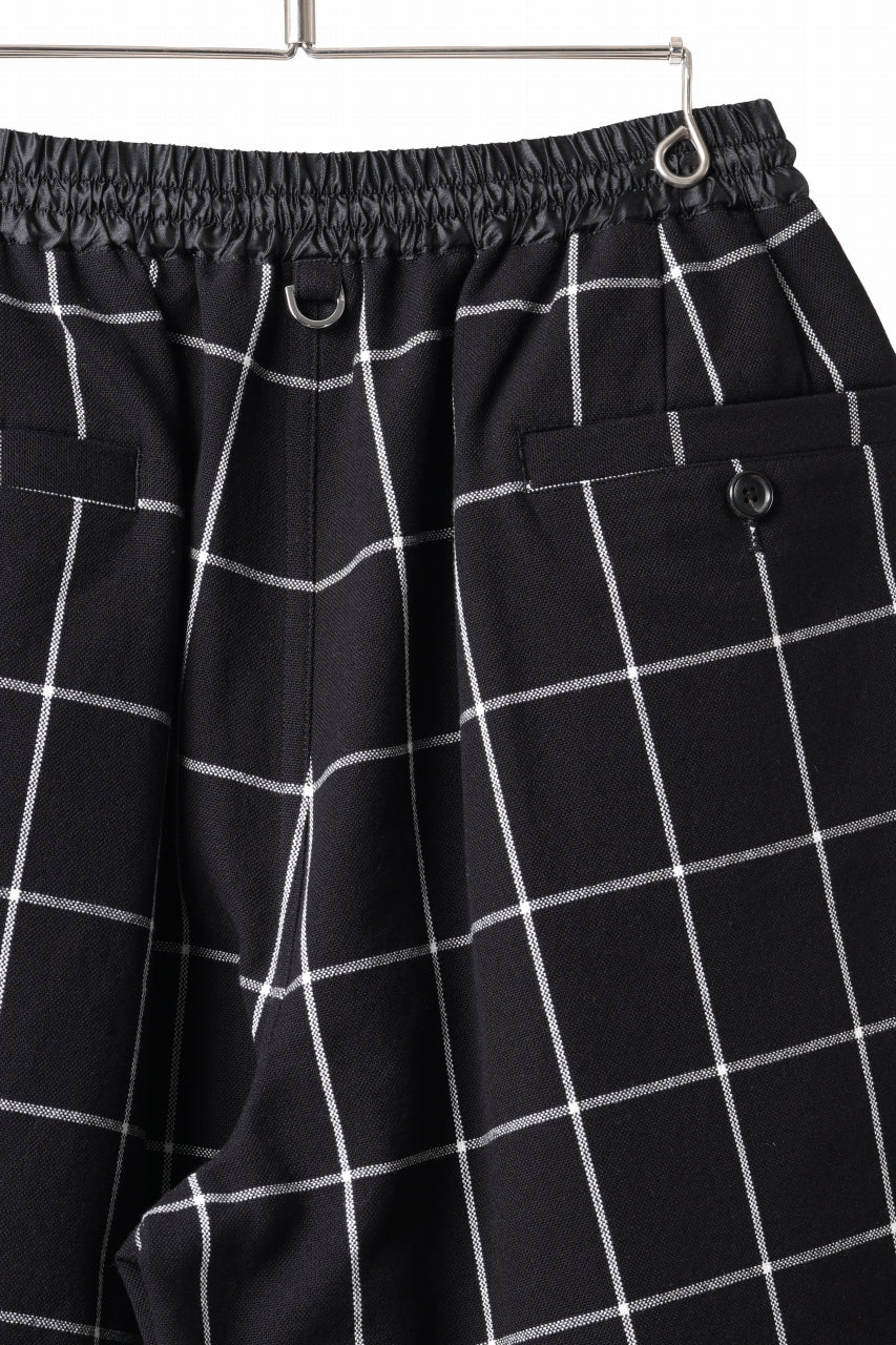 mastermind JAPAN WIDE TAPERED PLAID TROUSERS (BLACK x WHITE)