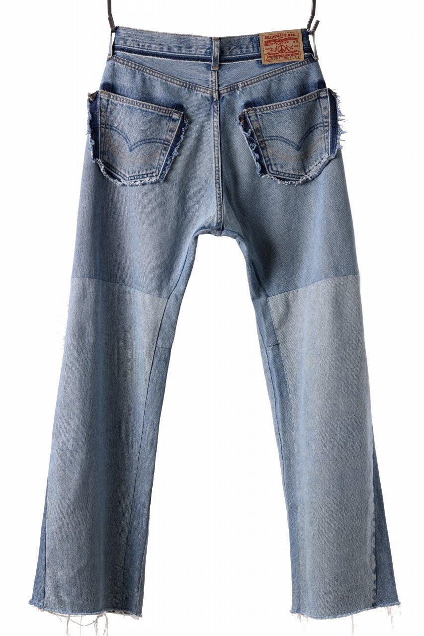 Load image into Gallery viewer, READYMADE WIDE FLARE DENIM PANTS / (BLUE #E)