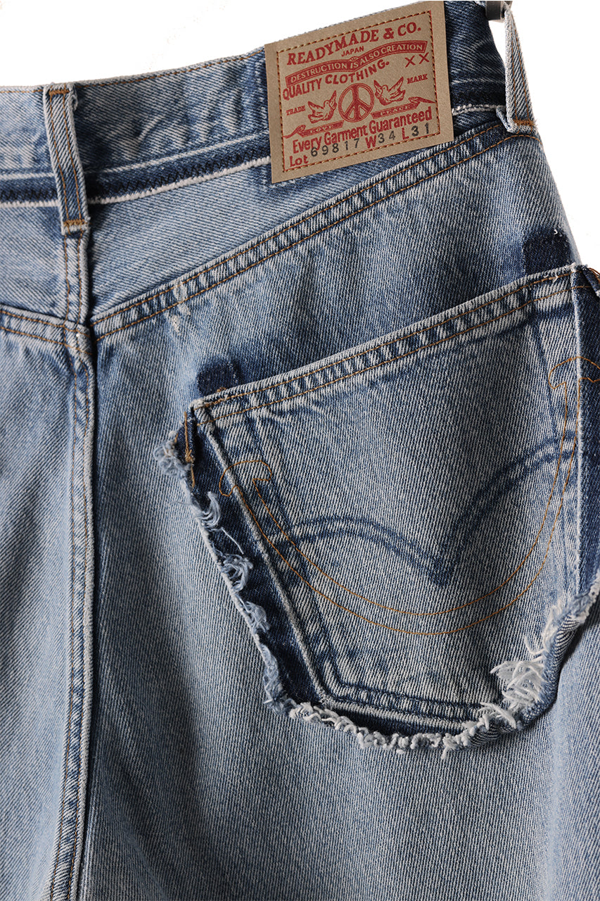 READYMADE WIDE FLARE DENIM PANTS / (BLUE #E)