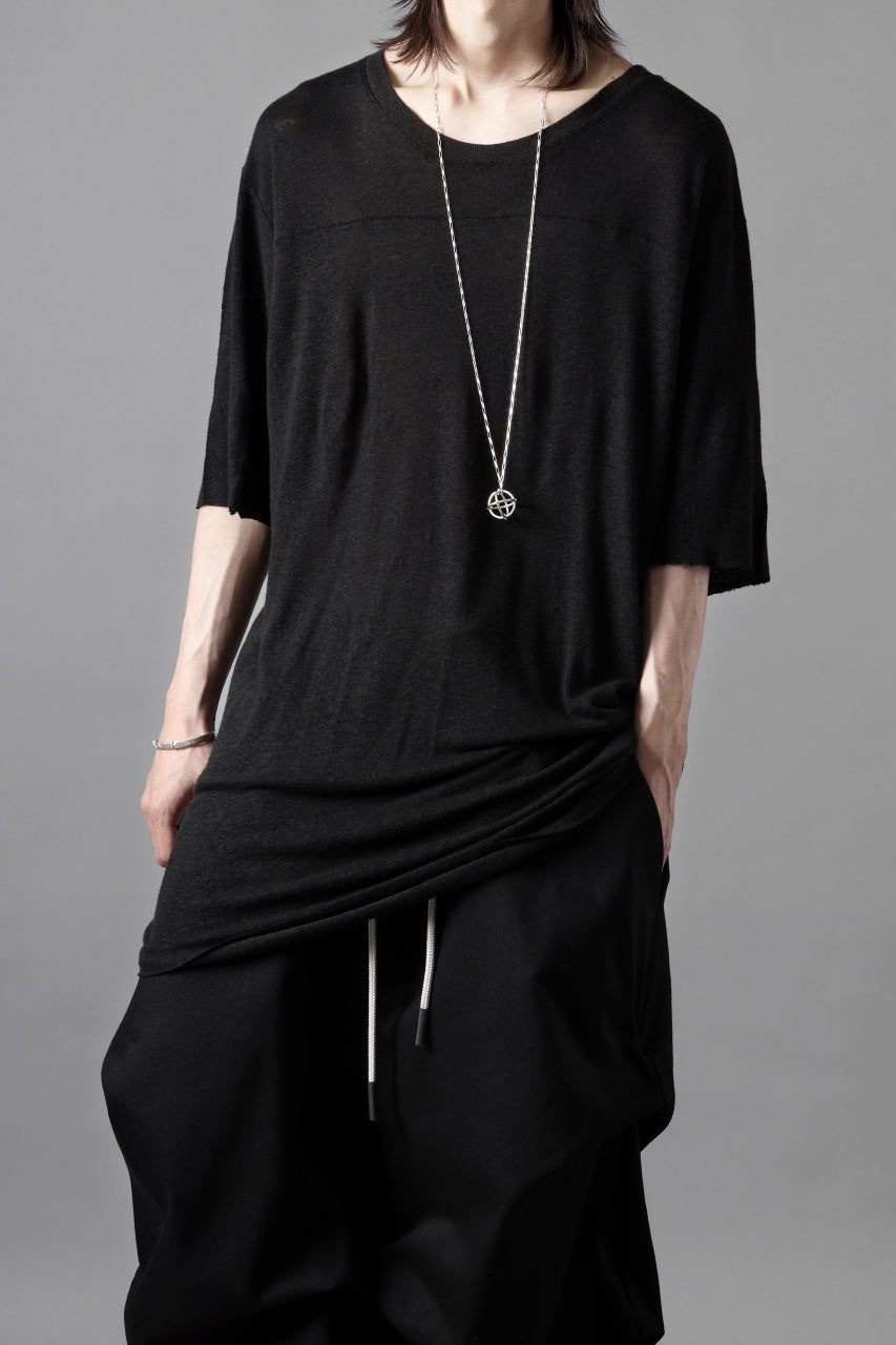画像をギャラリービューアに読み込む, thom/krom SMOOTH FIT T-SHIRT / VISCOSE LINEN JERSEY (BLACK)