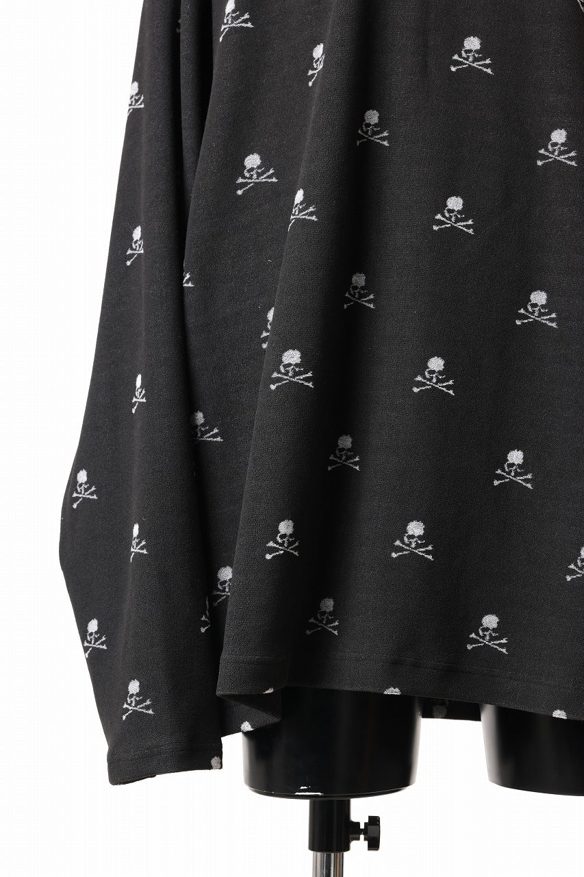 mastermind JAPAN SKULL MONOGRAM PILE LS TEE / BOXY FIT (BLACK)