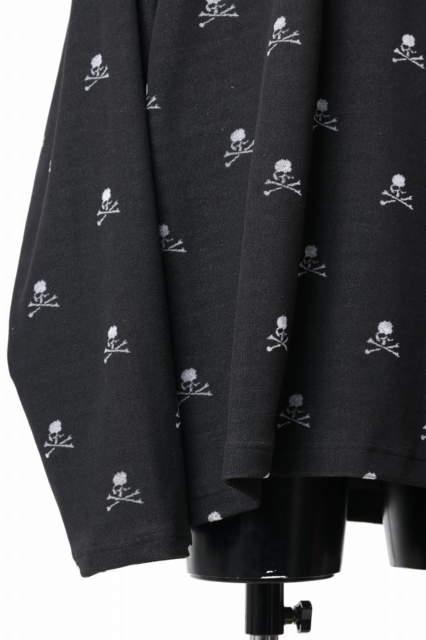 mastermind JAPAN SKULL MONOGRAM PILE LS TEE / BOXY FIT (BLACK)