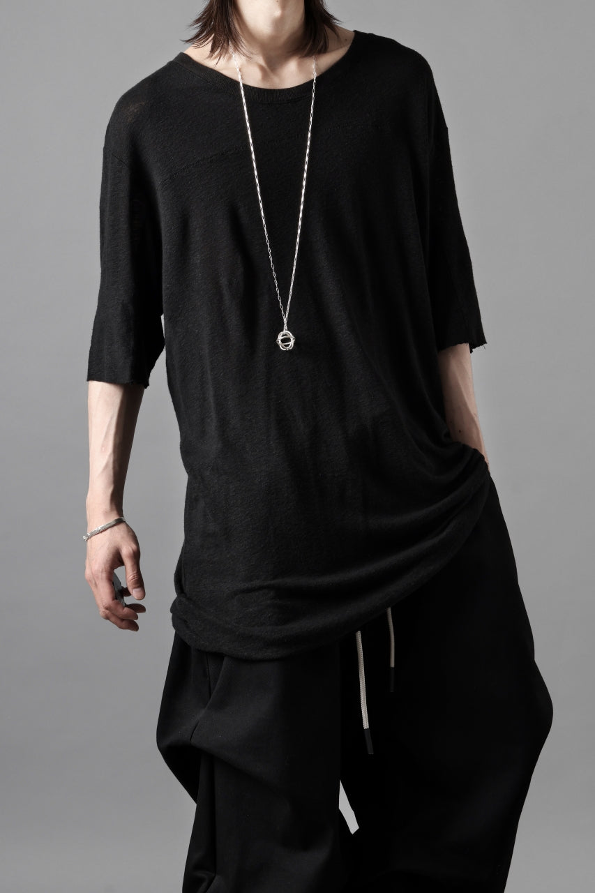 画像をギャラリービューアに読み込む, thom/krom SMOOTH FIT T-SHIRT / VISCOSE LINEN JERSEY (BLACK)