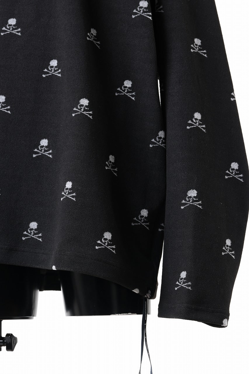 mastermind JAPAN SKULL MONOGRAM PILE LS TEE / BOXY FIT (BLACK)