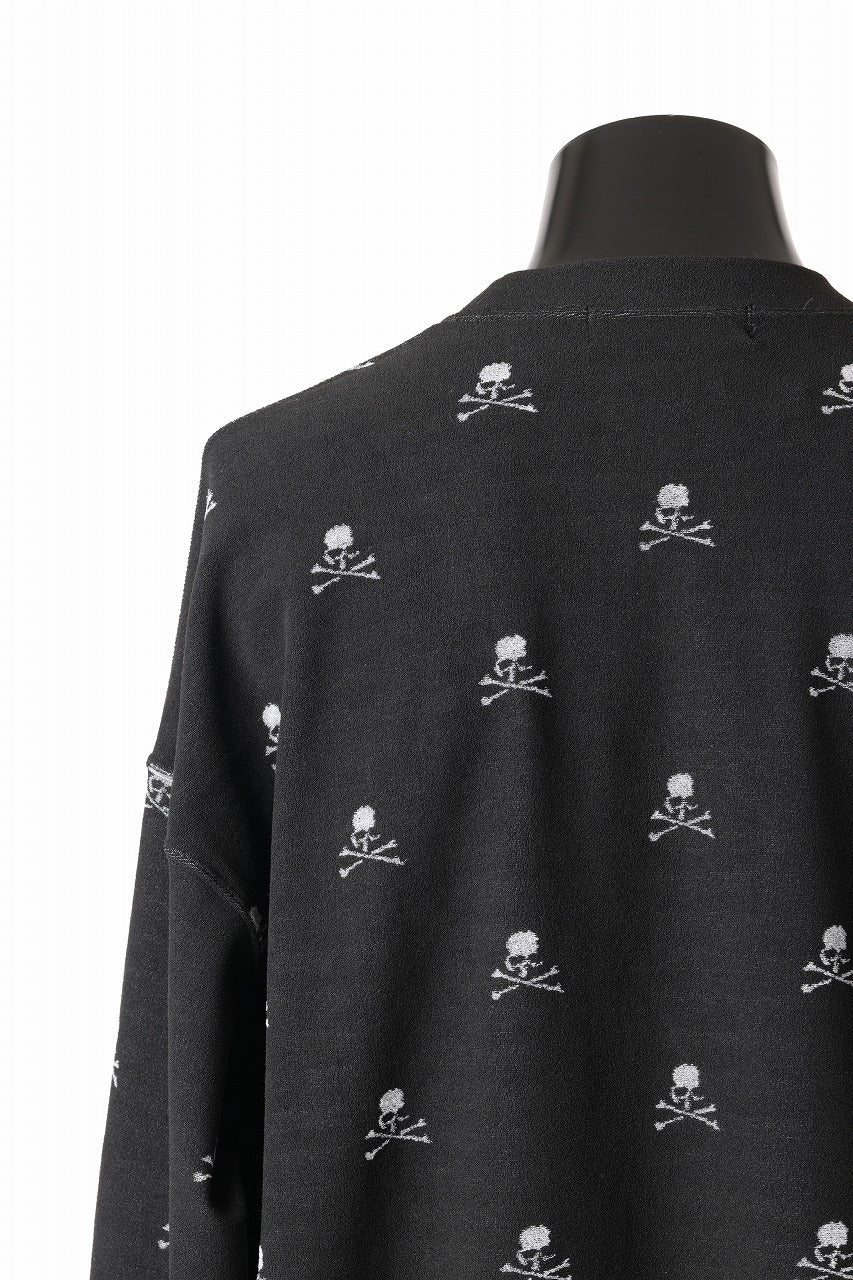 mastermind JAPAN SKULL MONOGRAM PILE LS TEE / BOXY FIT (BLACK)