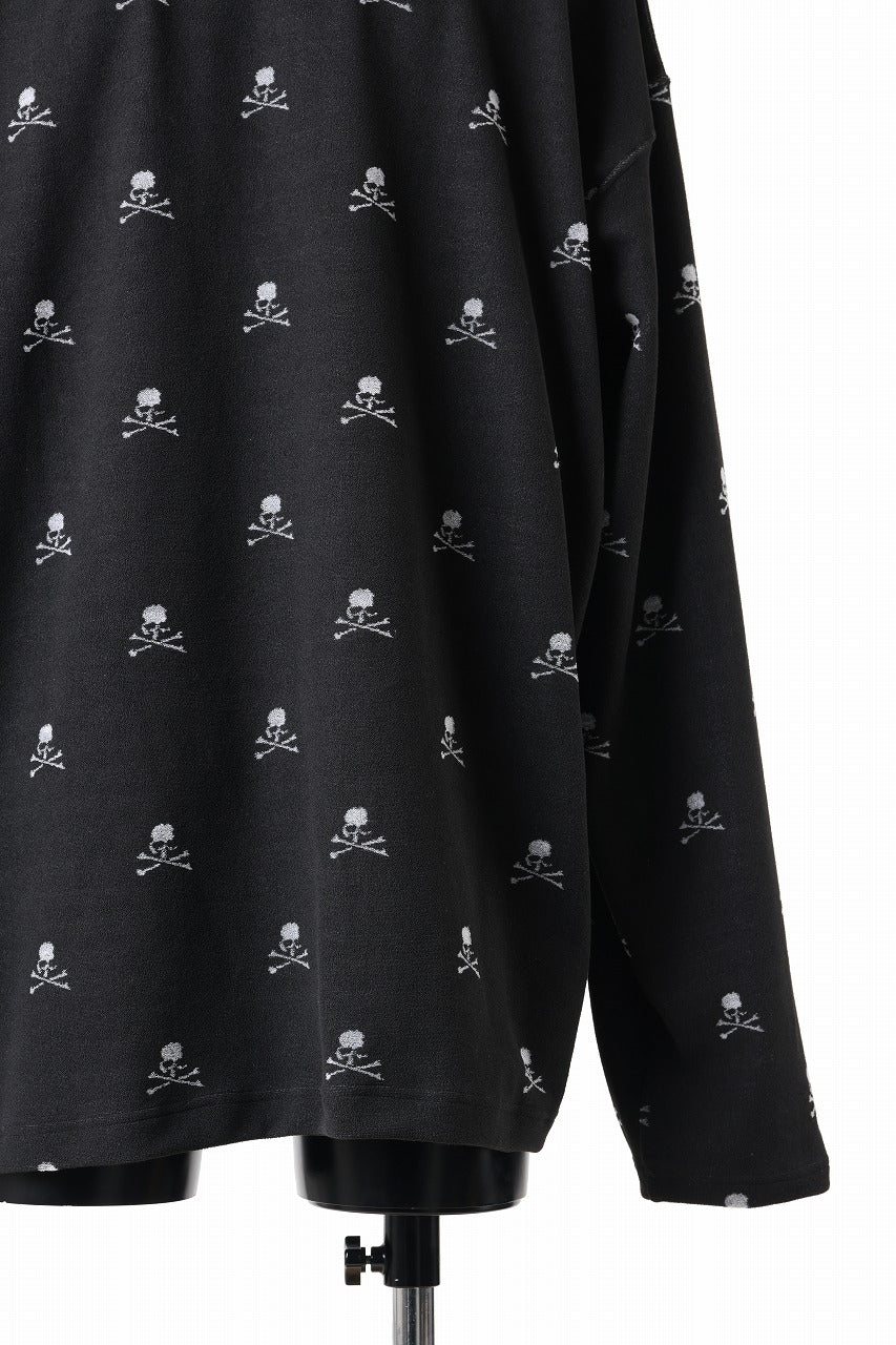 mastermind JAPAN SKULL MONOGRAM PILE LS TEE / BOXY FIT (BLACK)