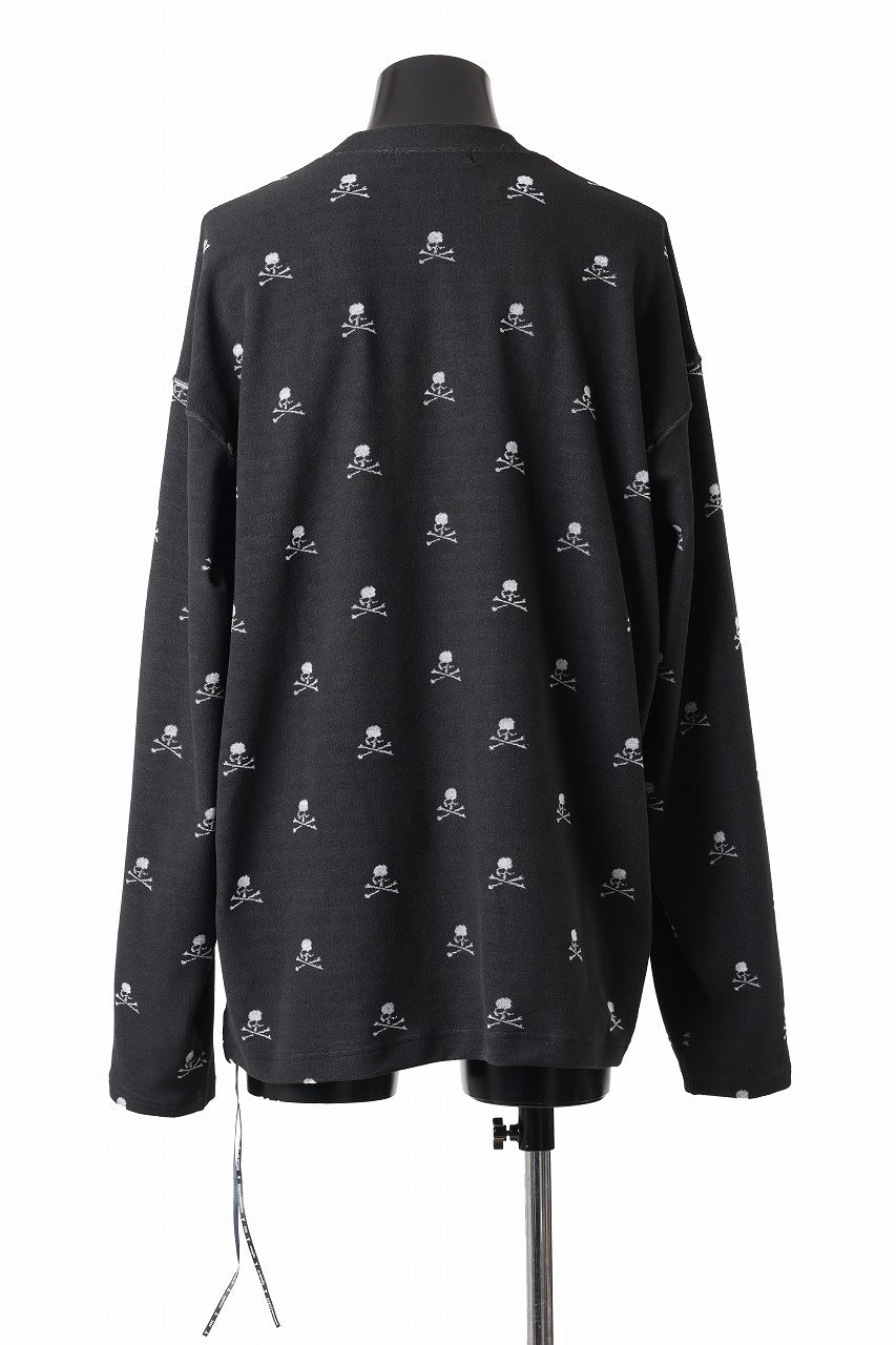 mastermind JAPAN SKULL MONOGRAM PILE LS TEE / BOXY FIT (BLACK)