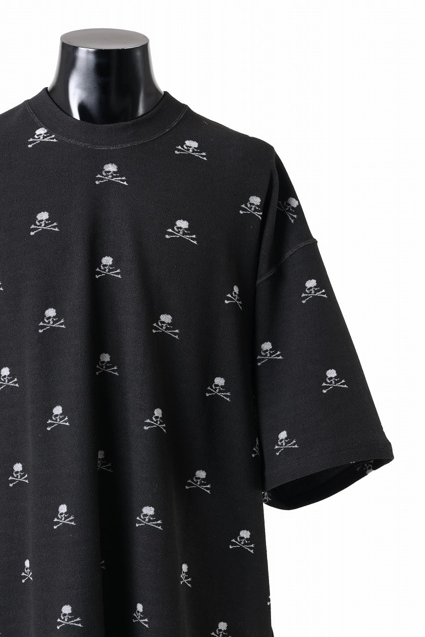 mastermind JAPAN SKULL MONOGRAM PILE SS TEE / BOXY FIT (BLACK)