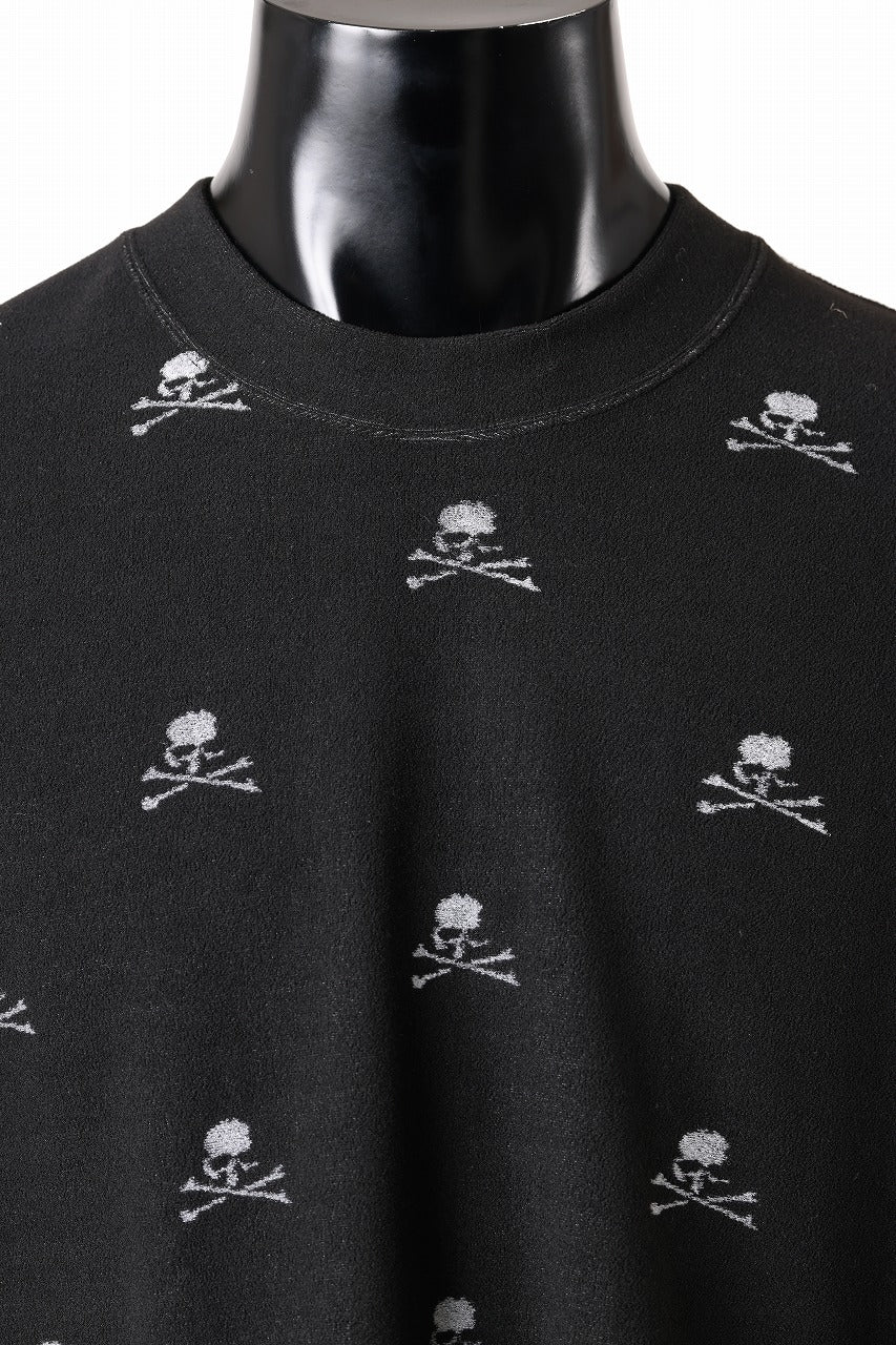 mastermind JAPAN SKULL MONOGRAM PILE SS TEE / BOXY FIT (BLACK)